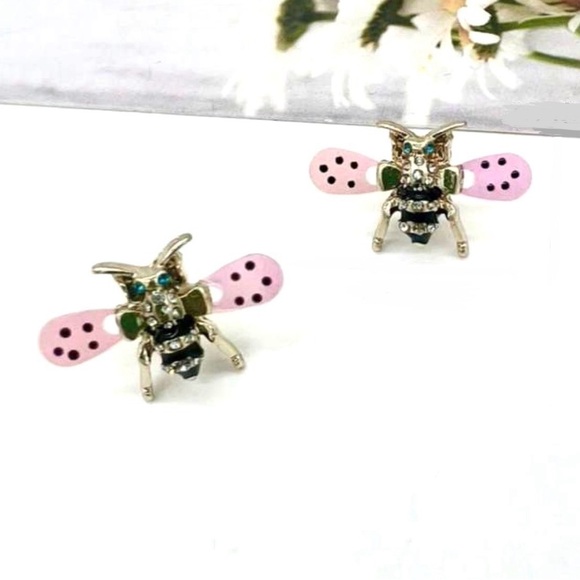 Holographic Winged Bee~ Polka Dot 3D Mobile Bumblebee Honeybee Funky Quirky Stud - Picture 7 of 16